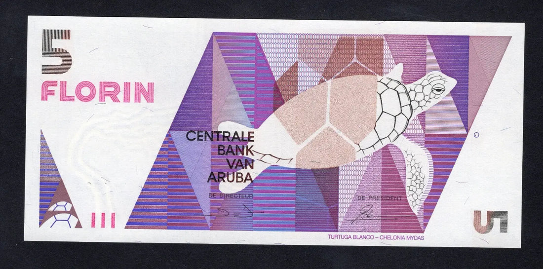 Aruba 5 Florin dated 1990 P6 Uncirculated UNC/C1