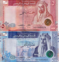 Jordan set 2 UNC 5 10 Dinars 2022 / 2023 P New Design P 40 41 - worldbanknote