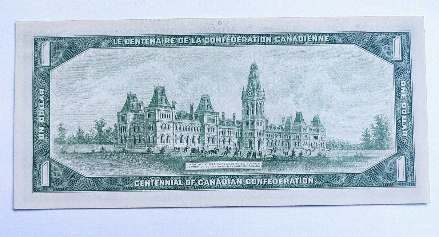1967 Duel Language Bank of Canada Banque Du Canada $1 One Dollar Banknote - worldbanknote