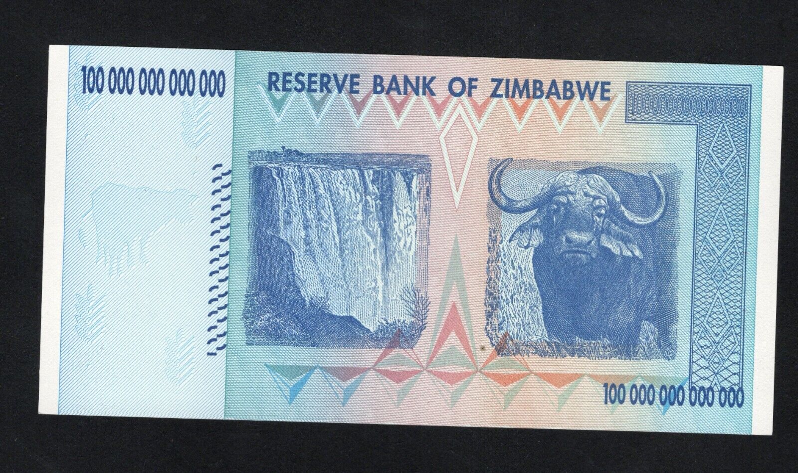 Zimbabwe 100 Trillion Dollar banknote. Genuine, UNC AA Serial Number UV checked! - worldbanknote