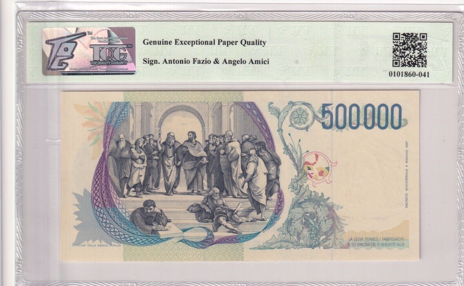 Italy 500.000 Lire note Graded banknote/G1 - worldbanknote