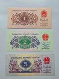 Set Of  3 Banknotes :China People's Republic One,Two and  Five Jiao UNC