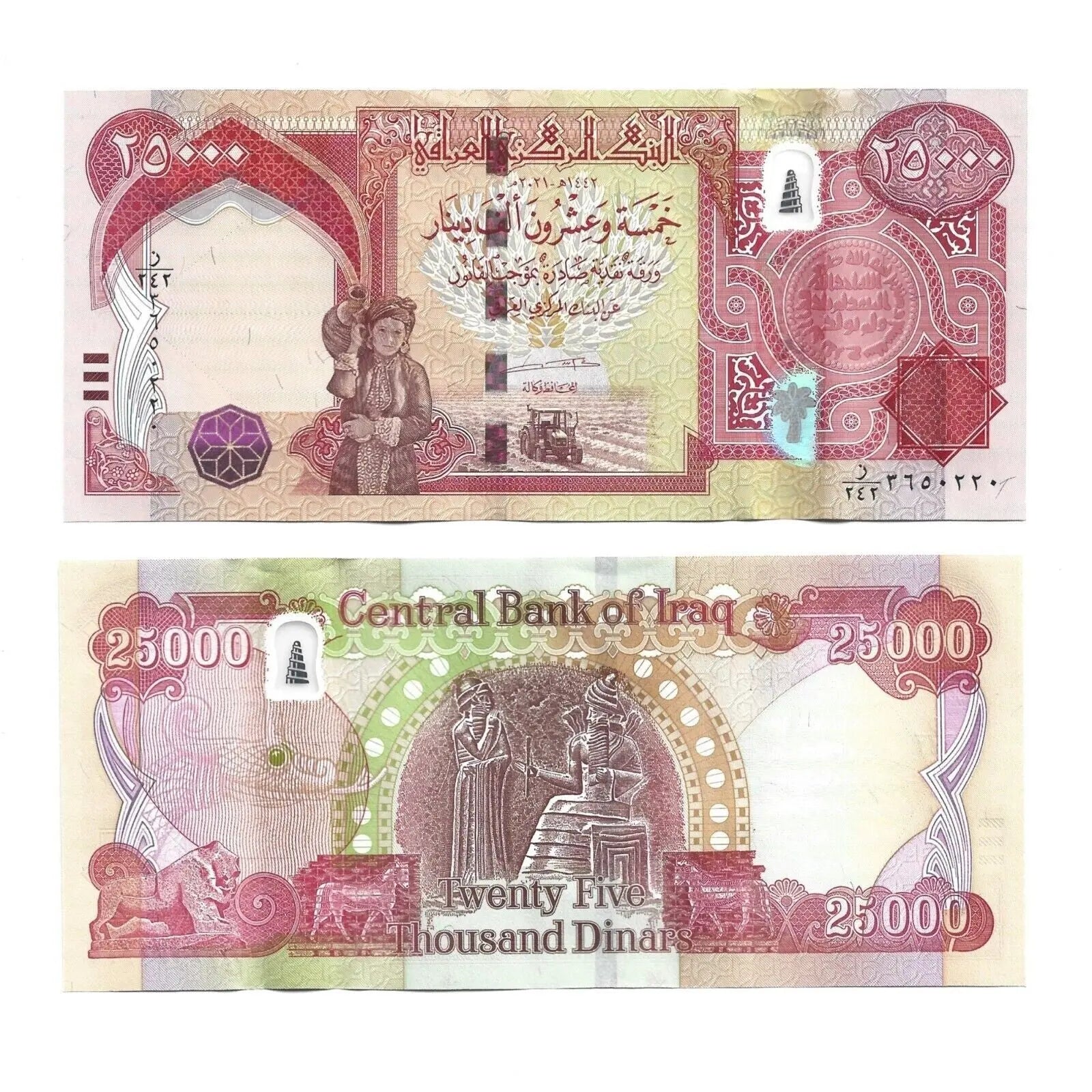 Set of 3 Iraq Banknotes Iraqi Dinar 10K 25K 50K IQD 10000 25000 50000 UNC