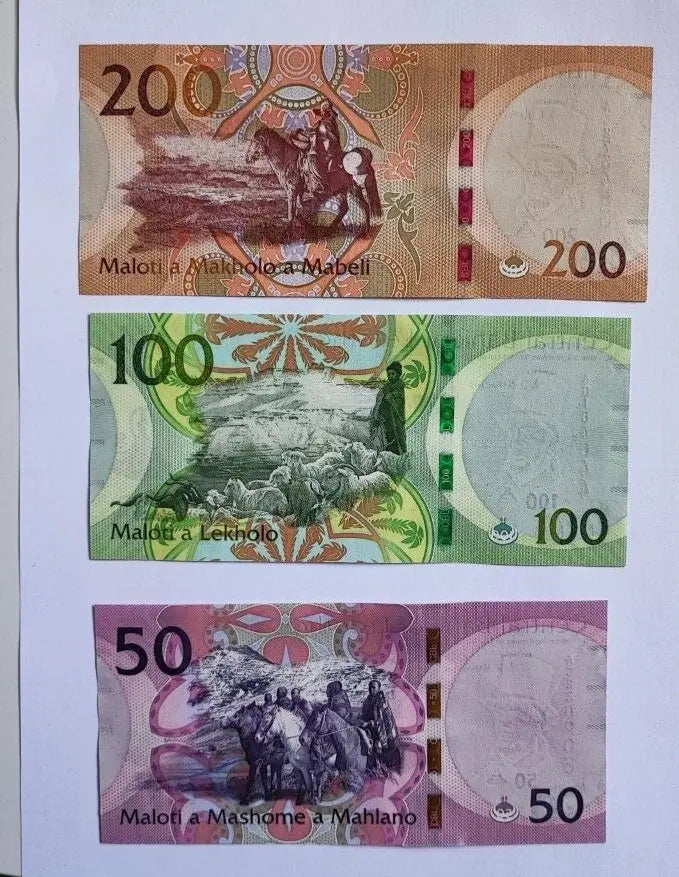 Lesotho _ set 5 banknotes 10 20 50 100 200 Maloti 2021 UNC