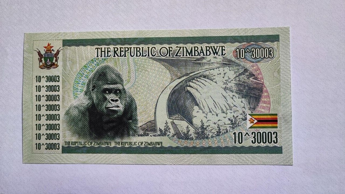Zimbabwe 1 Myrillion Dollars Banknote 100 Trillion Series - worldbanknote