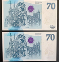 2 NOTES SET THE QUEEN'S PLATINUM JUBILEE 2022 BRITANNI COMMEMORATIVE BANKNOTE - worldbanknote