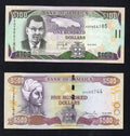 5 Jamaica banknotes: 2,20,50,100,500 dollars(1979/2010) unc/c2