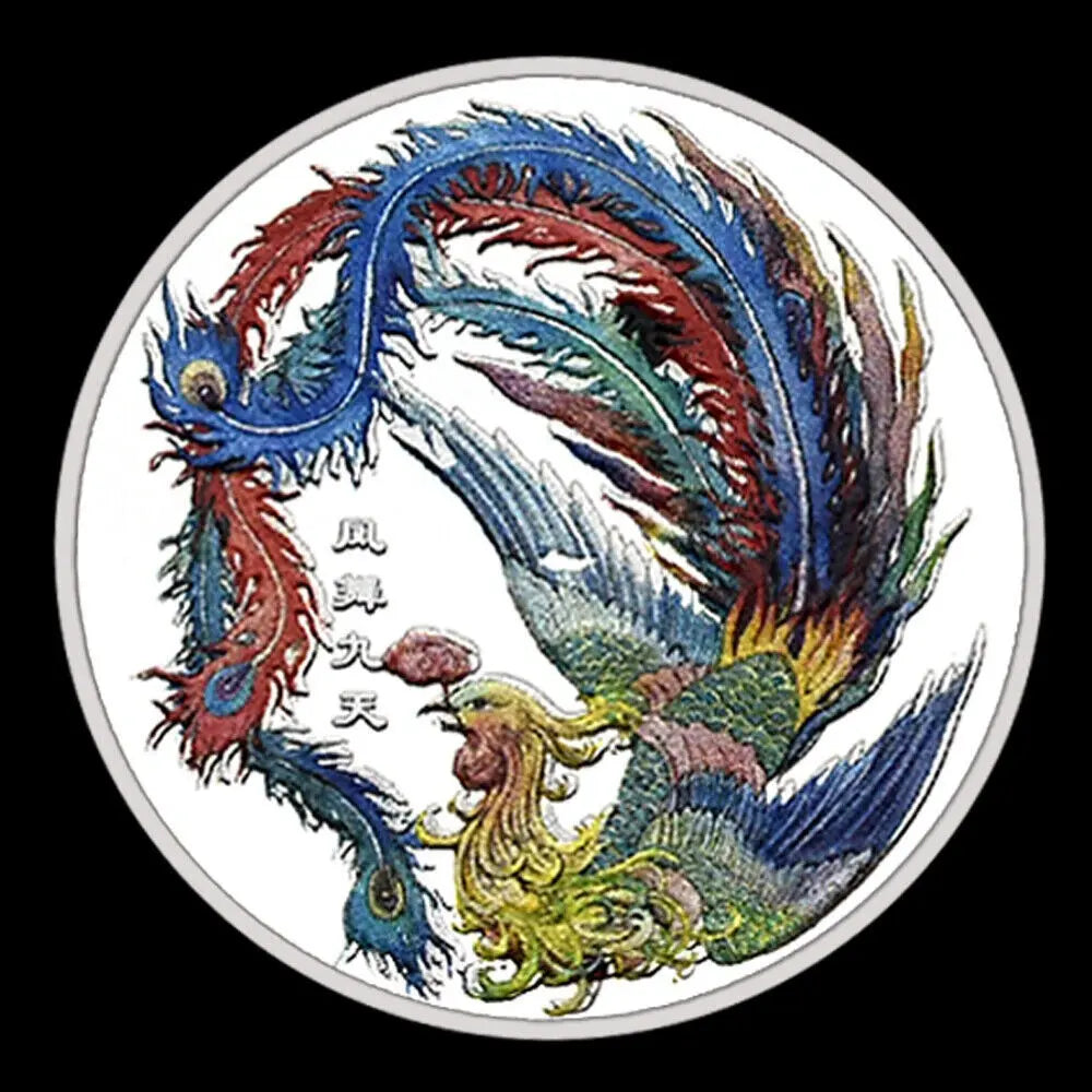 coins / souvenir - Chinese myths /phoenix silver plated