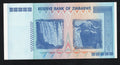 back of Zimbabwe 100 Trillion Dollar banknote. Genuine, AUNC AA Serial Number UV checked