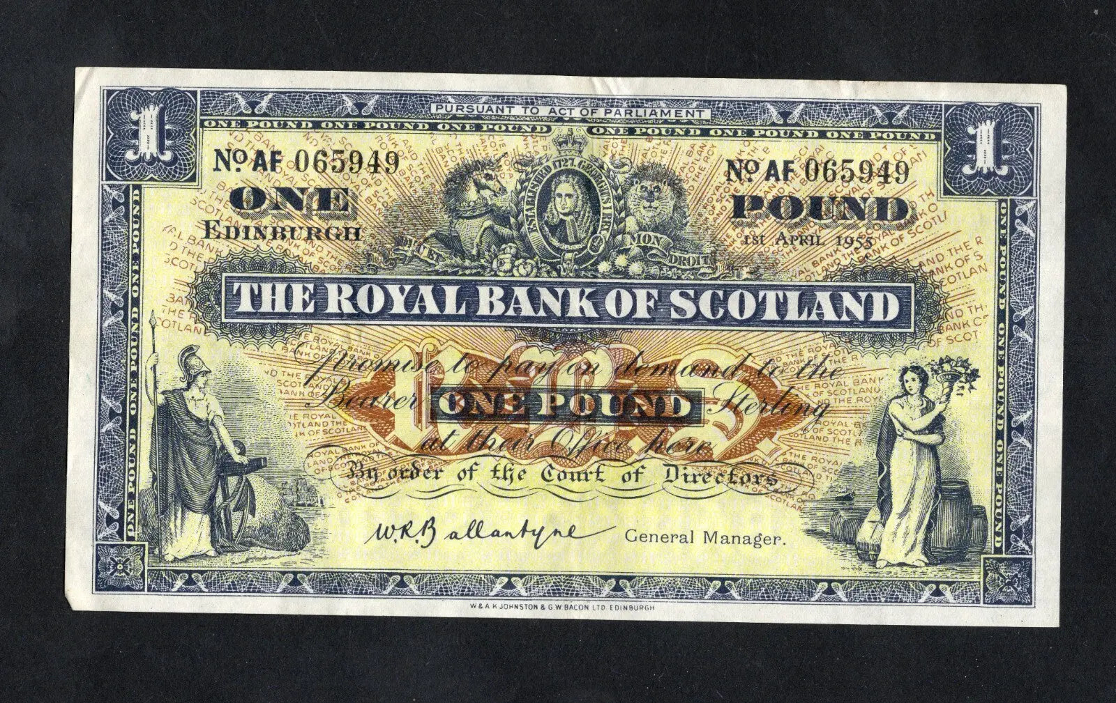 THE ROYAL BANK OF SCOTLAND £1 Banknotes 1952/66by Year & Prefix /REF D4