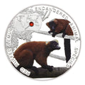 Endangered Animal Species Zambia Red Ruffed Lemur Silver Plated Coins - worldbanknote