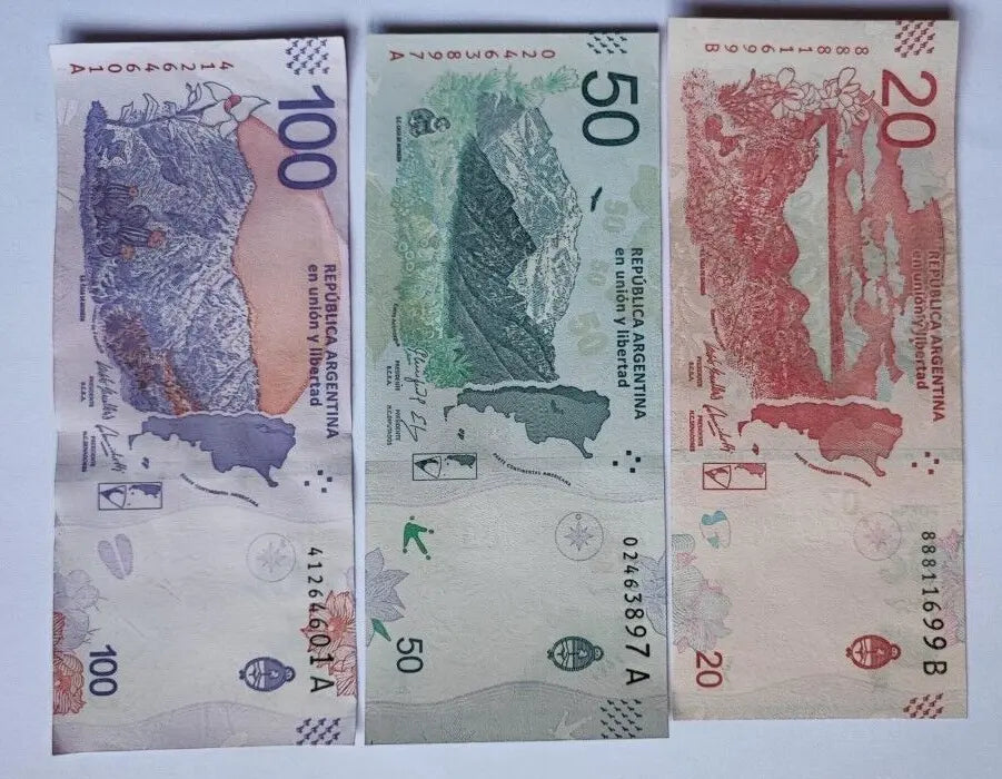 ARGENTINA Set 6 Pcs 20-50-100-200-500-1000 Pesos (2017/2020) UNC, P-361/366