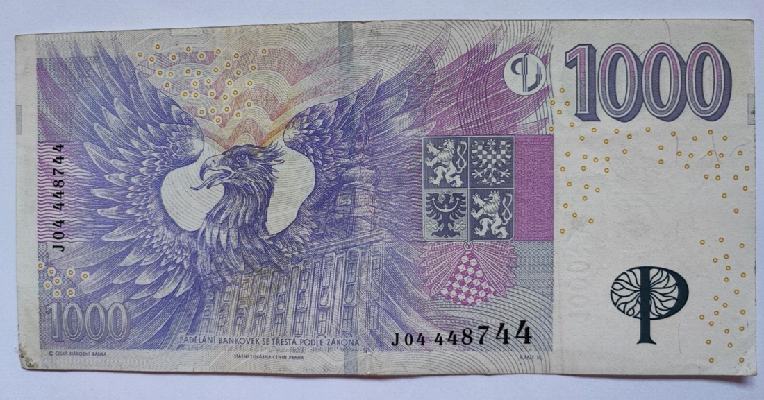 CZECH REPUBLIC 1000 KORUN (P18) 2008 Very Fine - worldbanknote