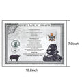 100 Trillion Dollar Silver Foil Banknote Zimbabwe Large Certificate Collectibles