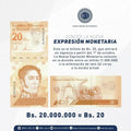 10 PCS VENEZUELA 20 BOLIVARES DIGITALES, 2021 UNC  (20.000.000 BOLIVARES)