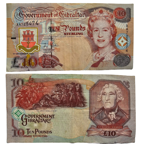 Gibraltar 10 Pounds 2006 P-32 Fine Qn. Elizabeth II - worldbanknote