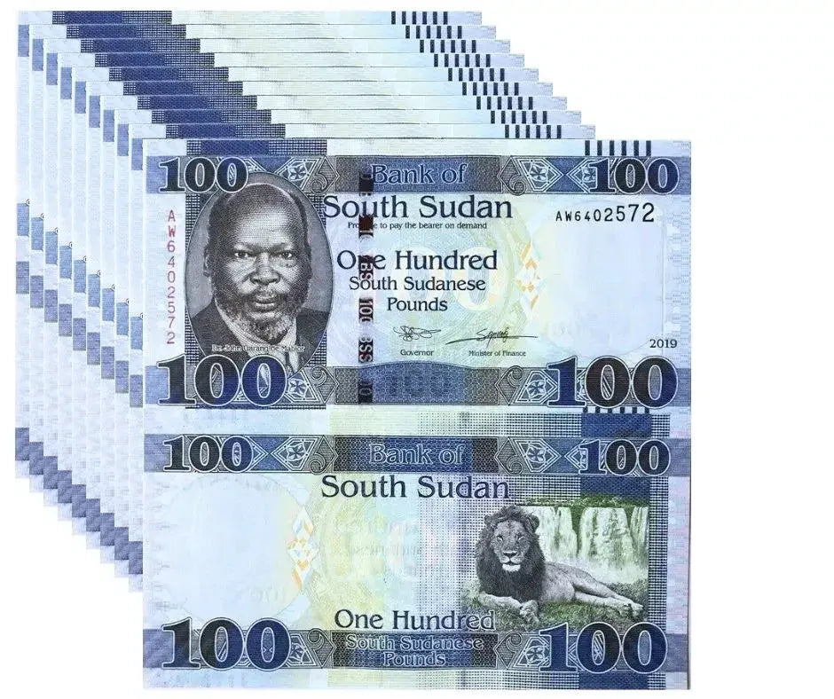 10x SOUTH SUDAN 100 POUNDS  2019 UNC