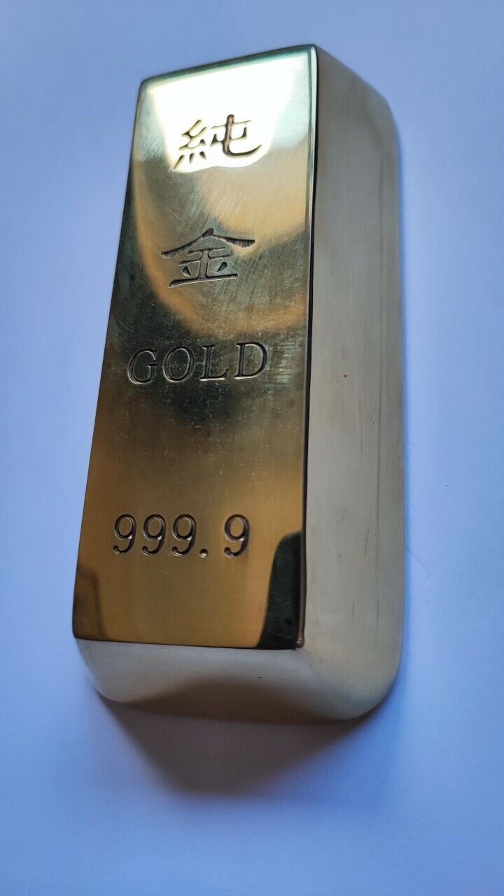 100% BRASS Bar paper weight home office decor. heavy polished - worldbanknote