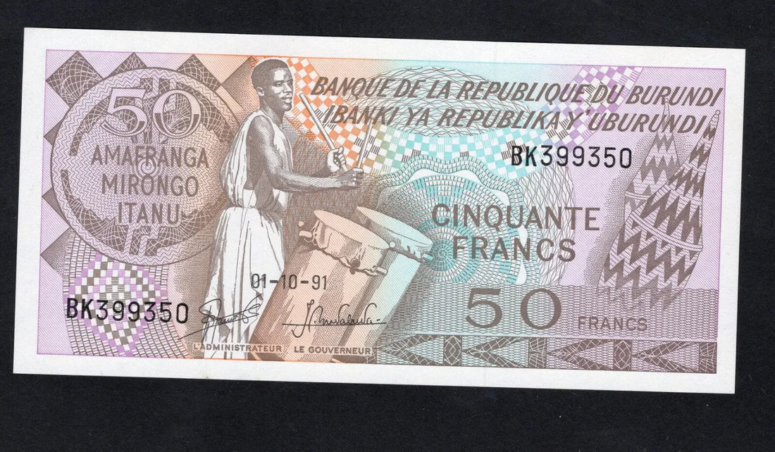 Burundi 50 Francs Uncirculated Banknote 1991 UNC/D11
