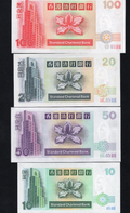 Set Of 4 Hong Kong 10-20-50-100 Standard Chartered Bank 1995/2002 UNC - worldbanknote