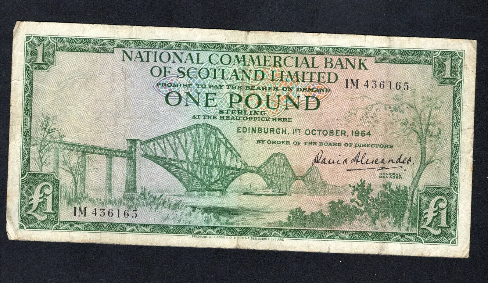 National Commercial Bank of Scotland £1 Banknote Choose year and prefix /REF D6
