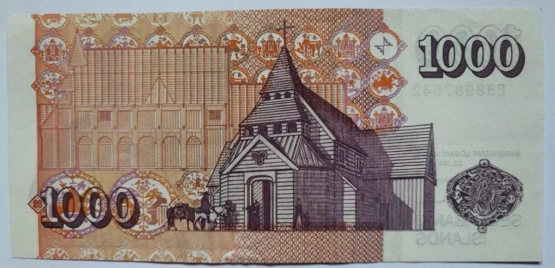 ICELAND 1000 KRONUR BANKNOTE UNC 2001 
