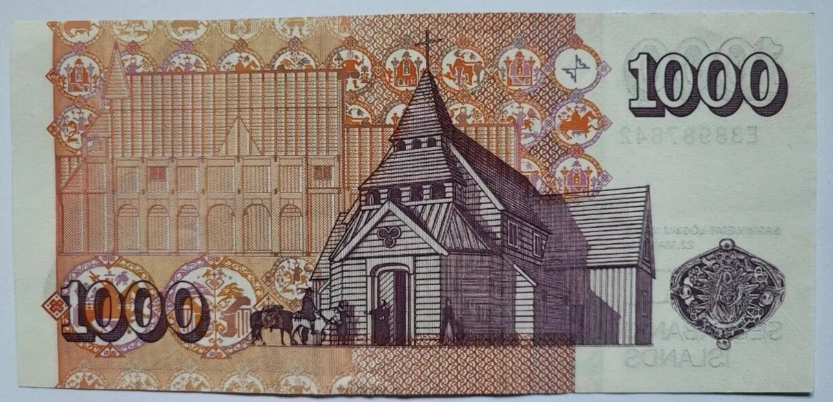 ICELAND 1000 KRONUR BANKNOTE UNC 2001 