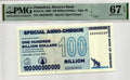 ZIMBABWE $100 Billion Dollars Agro Check P 64 PMG 67 - worldbanknote