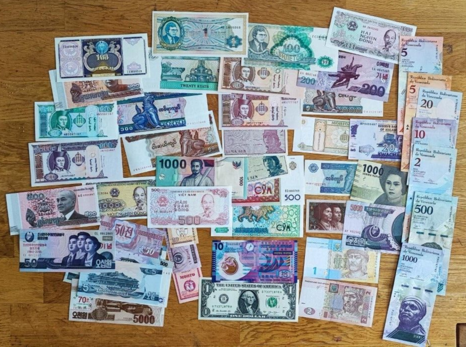 50pcs Different World banknotes 12 countries PAPER MONEY Uncirculated - worldbanknote