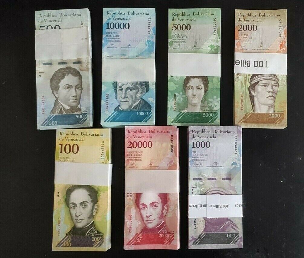 Venezuela 500 - 100000 Bolivares (7 Pcs Set) x 100 Pcs Bundle, 2016-2017 Unc - worldbanknote