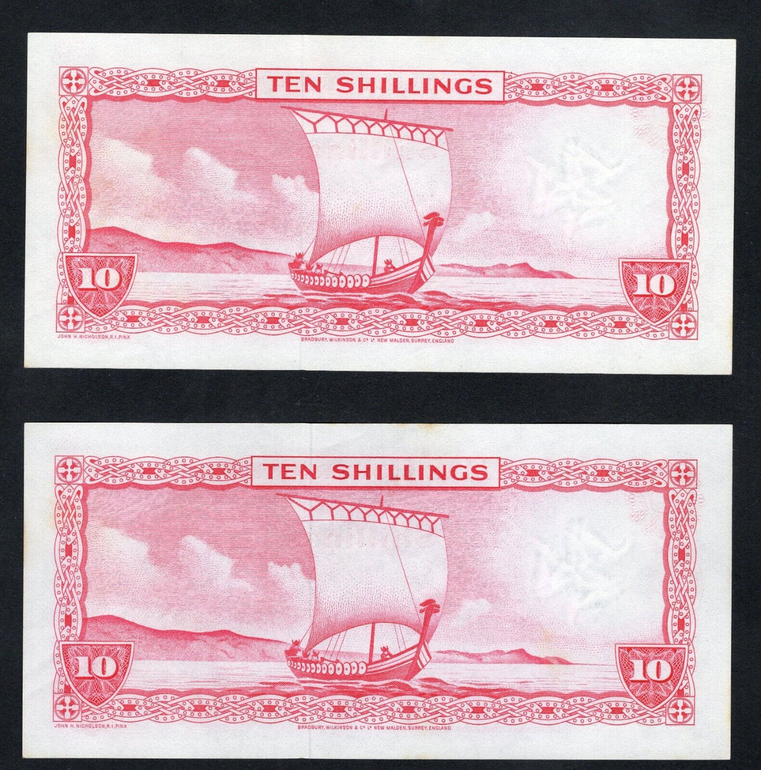 Isle of Man 50p 10 Shillings Banknote unc choose serial number/ref d5 - worldbanknote