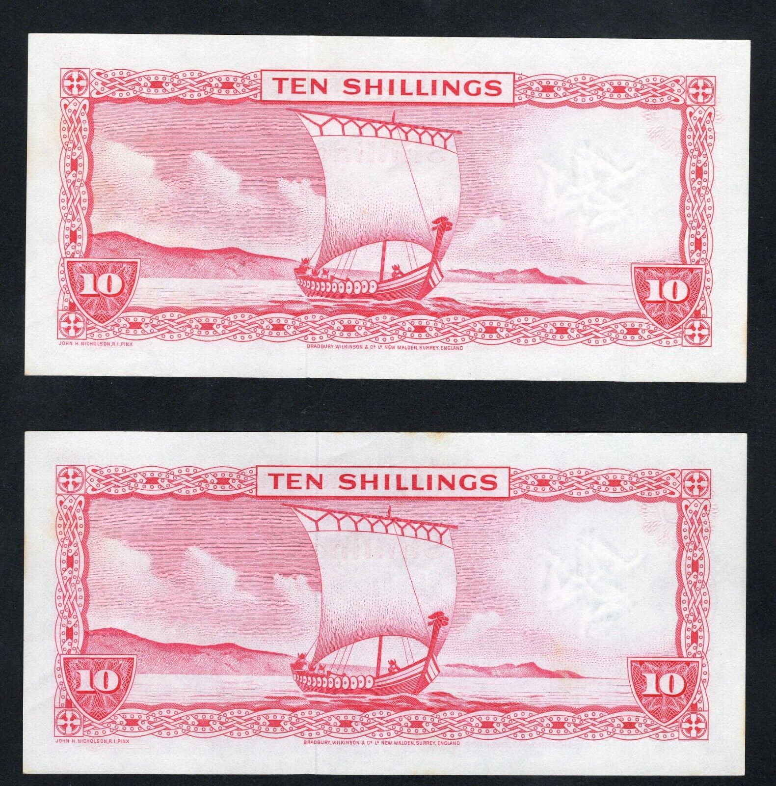 Isle of Man 50p 10 Shillings Banknote unc choose serial number/ref d5 - worldbanknote