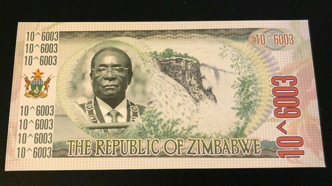 Zimbabwe 1 Dumillillion Dollars Gold Foil Banknote 100 Trillion Series - worldbanknote