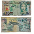 GIBRALTAR, 5 pounds, 2000, QEII, P-29 Millennium Commemorative Used