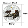 Art Ornaments Endangered Animal Species Amur Leopard Silver Plated Coins