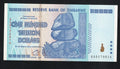 Zimbabwe 100 Trillion Dollar banknote. Genuine, AUNC AA Serial Number UV checked