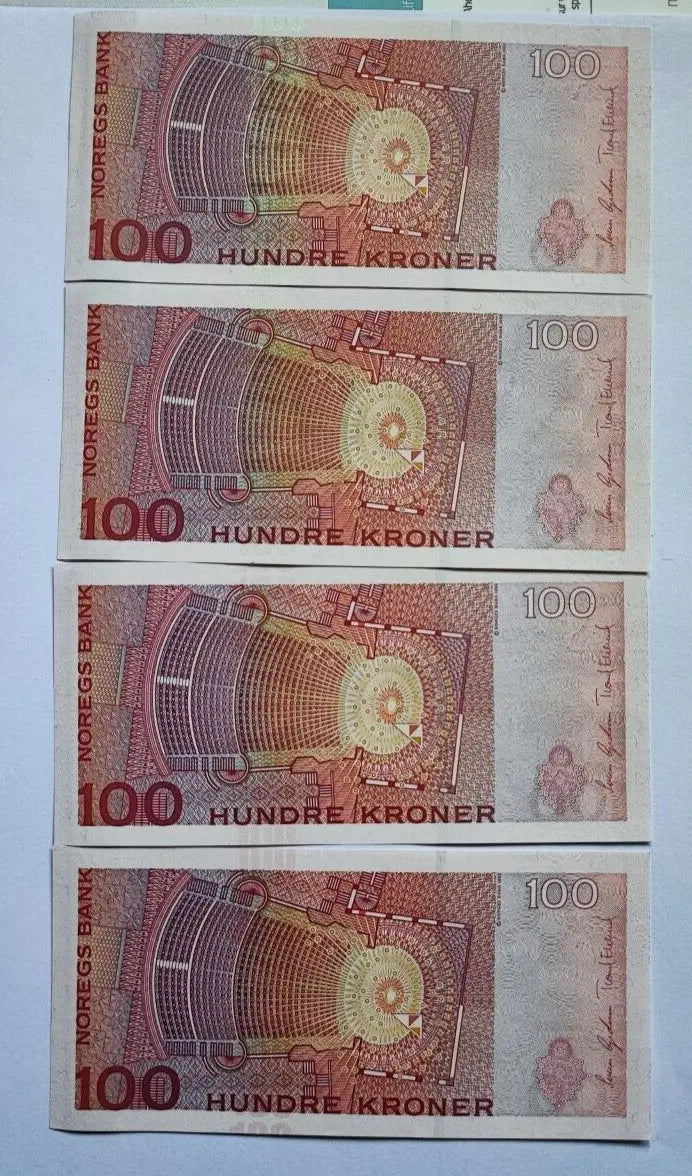 1995 NORWAY 100 KRONER BANKNOTE IN  MINT CONDITION, PRICE PER NOTE