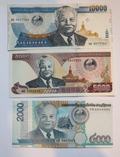 Laos 5 Set 3, 5000, 10000 and 20000 Kip, 2003 to 2011, UNC, P NEW - worldbanknote