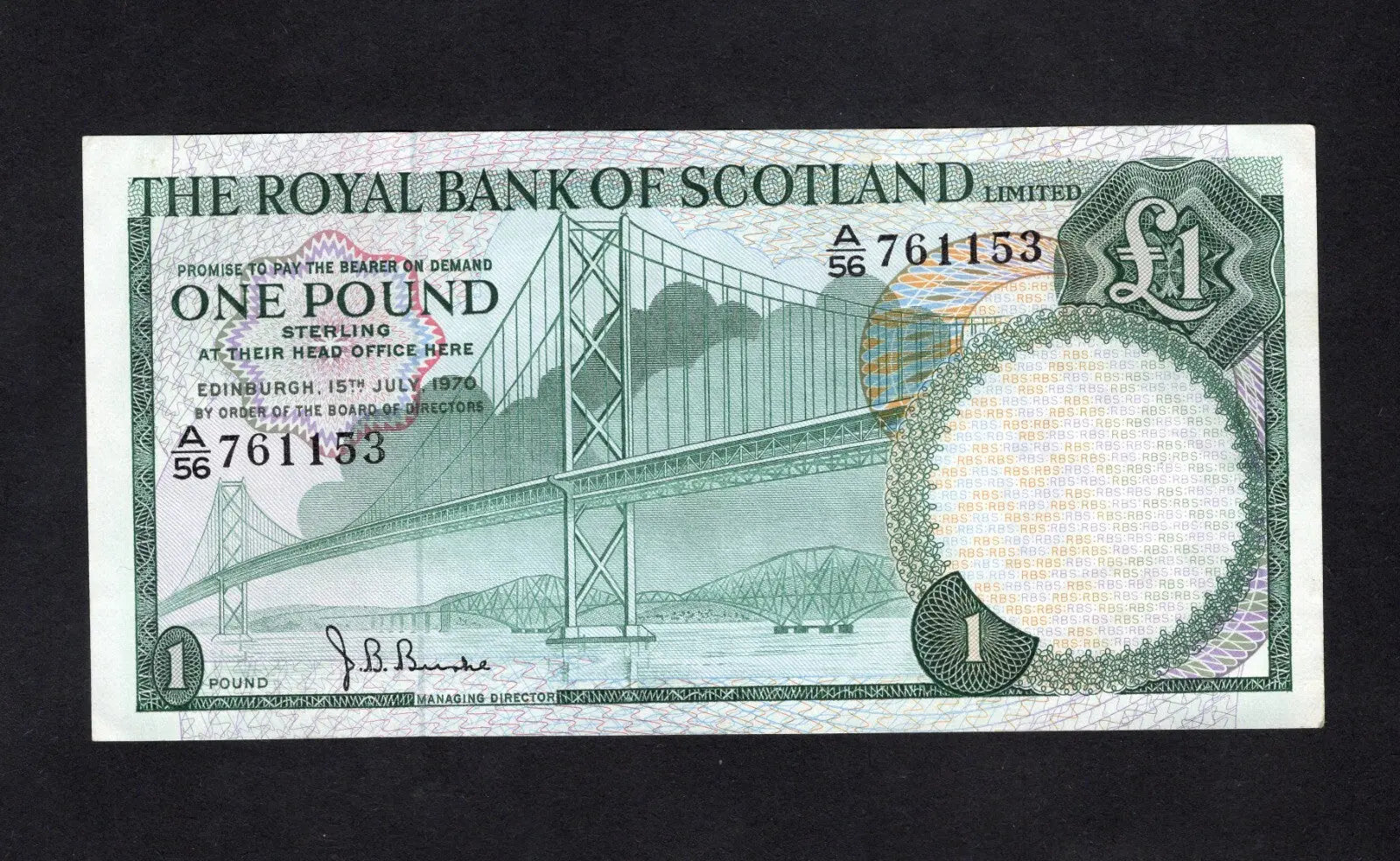 Royal BANK OF SCOTLAND  ONE POUND 1968/70 choose Year & Prefix See Menu/REF D6