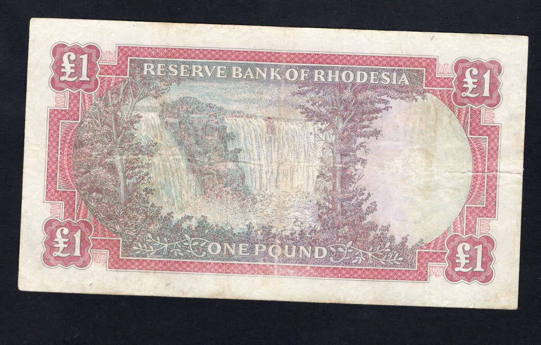 RESERVE BANK OF RHODESIA ONE POUND VERY FINE/ref d11