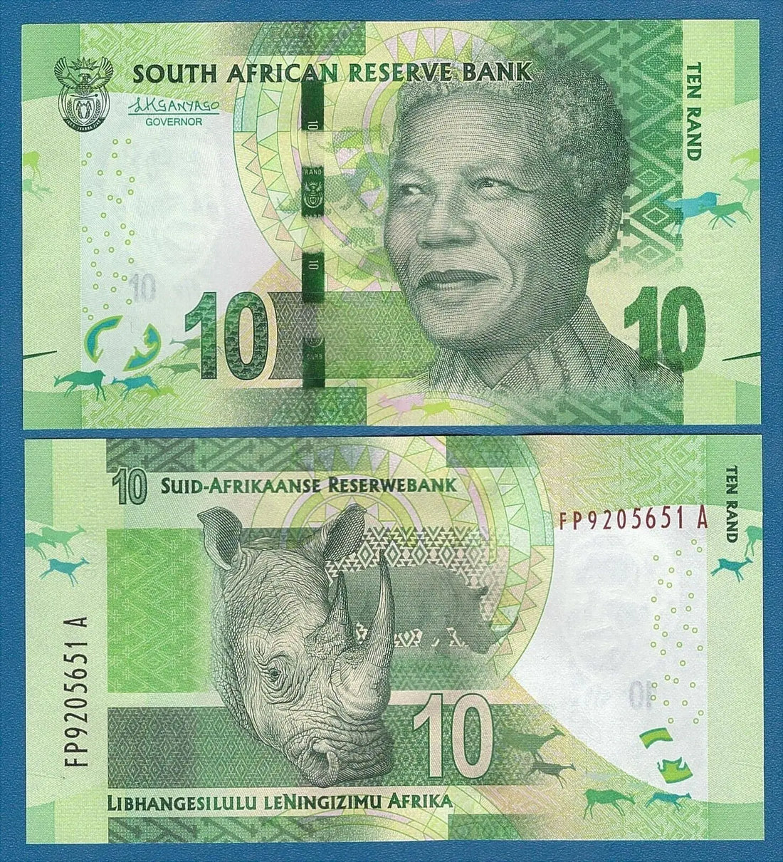 SOUTH AFRICA 10 RAND (P138b)  (2015) UNC