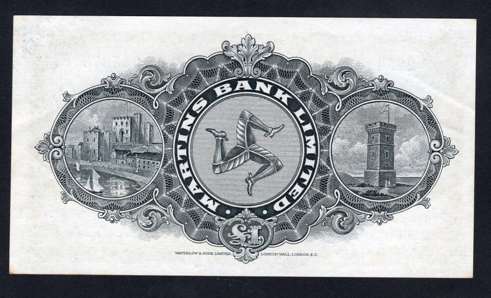 ISLE OF MAN Martins Bank 1957 £1 AUNC/REF D5 - worldbanknote