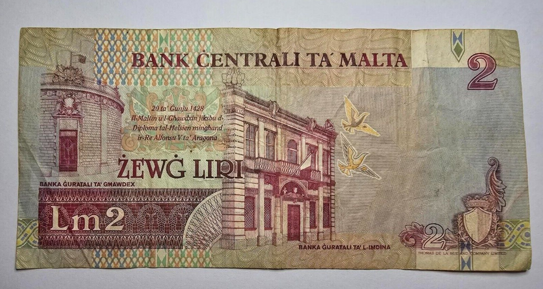 malta 2 liri very fine 1967 /ref d25 - worldbanknote