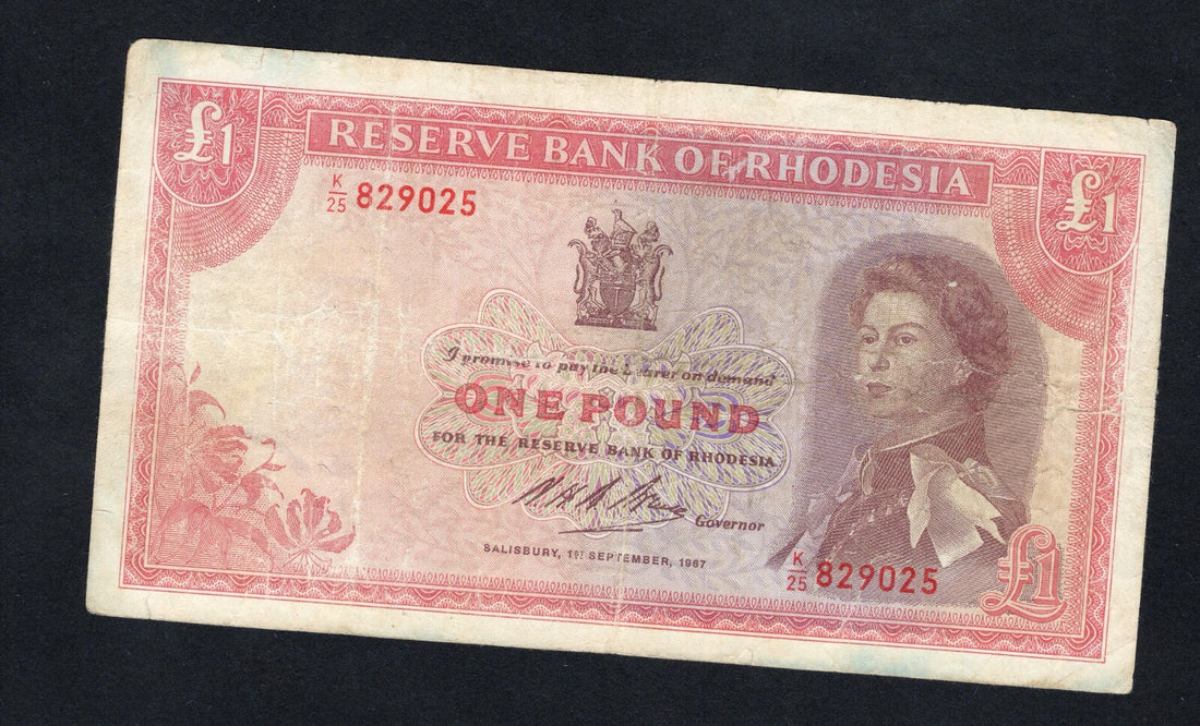 RESERVE BANK OF RHODESIA ONE POUND VERY FINE/ref d11