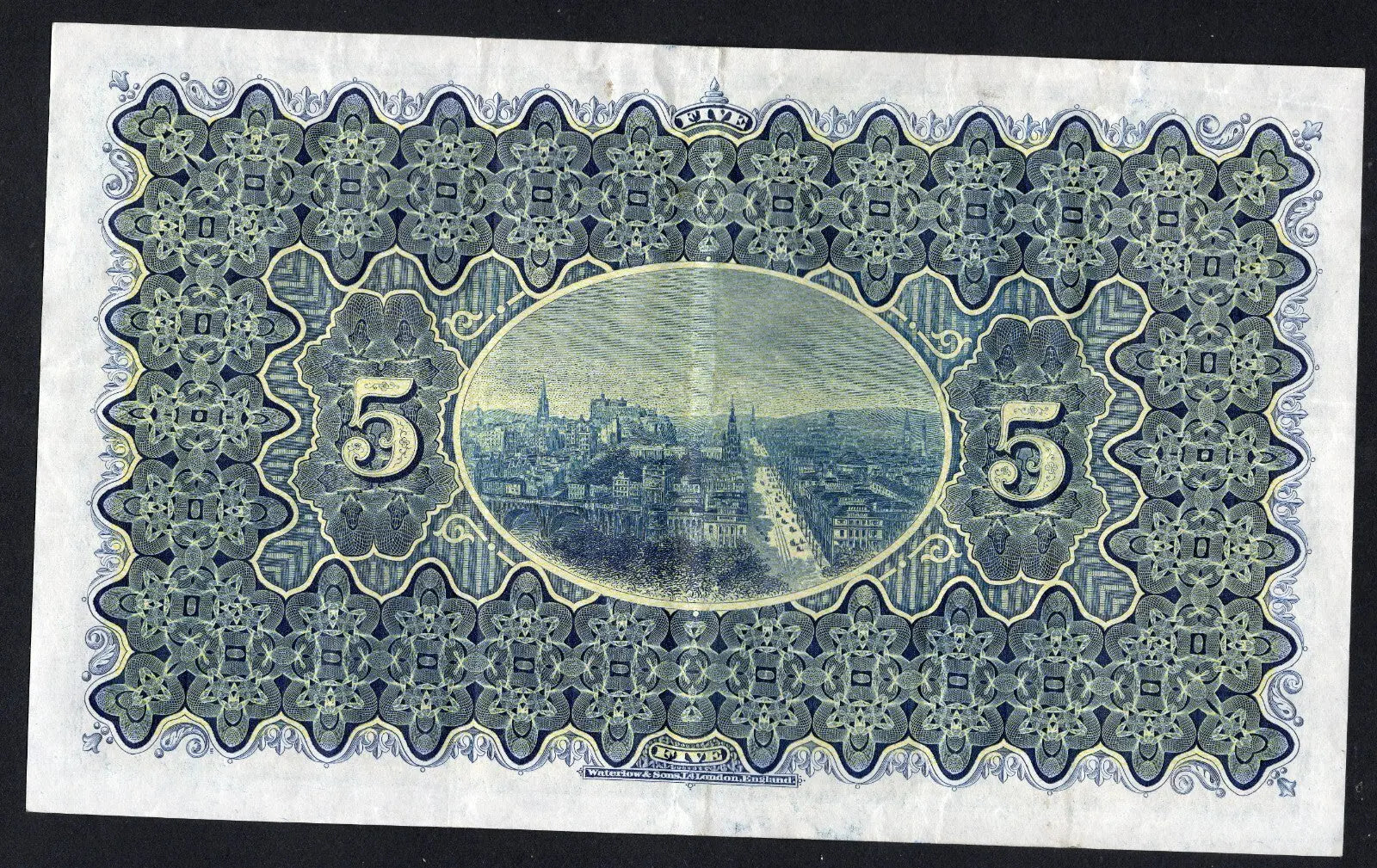back of Scotland, National Bank of Scotland, £5, 1-12-1955 XF/G5