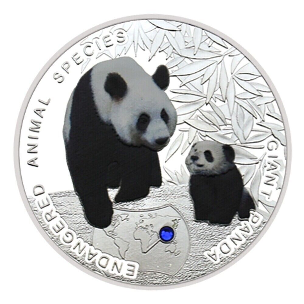 China Endangered Animal Panda Silver Plated Metal Coin - worldbanknote