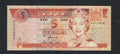 Front of Fiji 5 dollars 1995 VF/f10