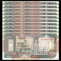 Somalia 50 Shillings 1991, UNC, 10 PCS LOT