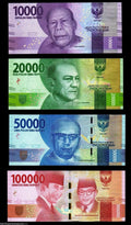 INDONESIA Set of 7 notes: 1000 2000 5000 10000 20000 50000 100000 UNC 