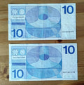 a pair of Netherlands 10 Gulden extra fine - worldbanknote
